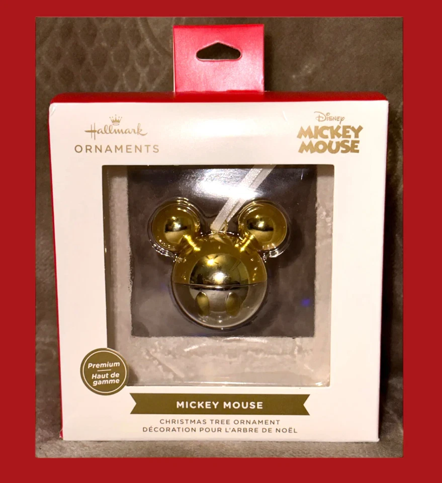 Hallmark Disney Mickey Mouse 2022 Premium Ornament Gold Ears Rare Metall Version