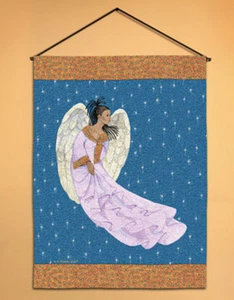 African American Angel Tapestry Wall Hanging Artwork Sylvia Walker - Picture 1 of 1
