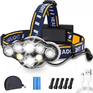 Antorcha Frontal A LED Muy Potente 18000 Lumen Recargable Lámpara Cabeza - Imagen 1 de 7