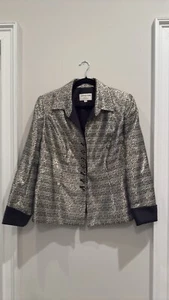 VTG Victor Costa Evening Jacket Formal Holiday Guest Sz 16 Metallic - Picture 1 of 6