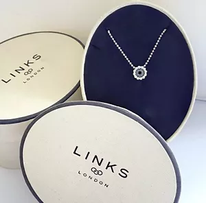 Links of London Brause Sterlingsilber & blauer Diamant Halskette - Bild 1 von 2