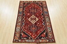 Vintage Tribal Oriental 3’9” x 5’6” Red Wool Traditional Hand-Knotted Area Rug