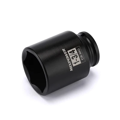 1/2" Drive Deep Impact Socket, CR-MO, 1-3/4 Inch, 6 Point, Axle Nut Impact Grade - Image 1 of 4
