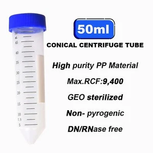 Laboratory Centrifuge Tube 50mL,Polypropylene w/Cap,Disposable Vial Storage Tube - Picture 1 of 21