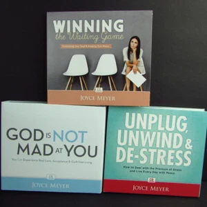 Joyce Meyer Lot 3 Christian Teaching CD Sets Winning De-Stress God Is Not Mad - Imagen 1 de 12