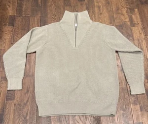 Maglione Aritzia Wilfred Free Merino 1/4 Zip - Verde Basilico Secco - Taglia M Oversize - Foto 1 di 9