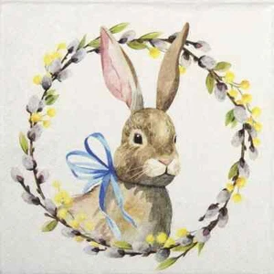 4 servilletas de papel individuales para decoupage y fiesta - conejo con gatitos - Imagen 1 de 2