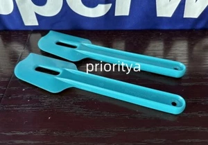Tupperware Gadgets Küchenwerkzeuge Hartkunststoff Paddel Spatel Set 2 Pfau Neu - Bild 1 von 1