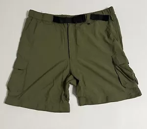 Boy Scouts Of America Adult Medium Green Nylon Outdoor Buckle Cargo Shorts - Picture 1 of 11