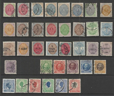 Danish West Indies, 1874-1905, Selection of 36 Stamps, Used Cover