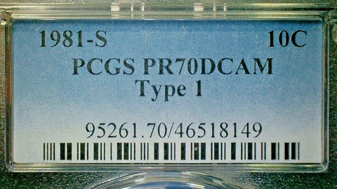 4TH OF JULY SALE --U.S. UNC. 1981-S T-1 PCGS PR70DCAM ROSY CLAD DIME-KM#195a Cover