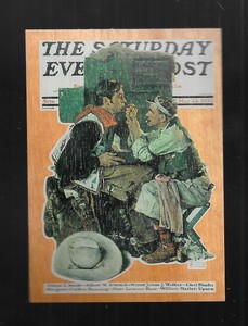 Norman Rockwell Saturday Evening Post 1993 Wood Card W3 Gary Cooper May 24, 1930