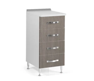 Mobile Base per Cucina Componibile 4 Cassetti Moderno Olmo Mobiletto a Muro - Foto 1 di 2