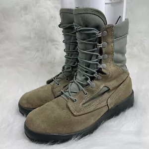 Belleville F650 ST Women's Size 8.5 USAF Combat Steel Toe Boot Goretex Tan&grean - Picture 1 of 14