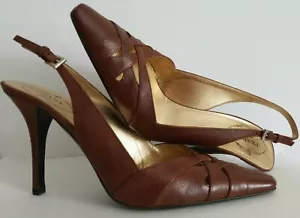 PRADA MILANO SELTENE ANTIKE BRAUNE LEDER SLINGBACK-PUMPS EU 38 I LOVE SCHUHE - Bild 1 von 6