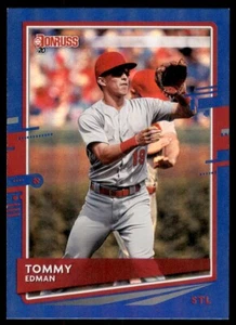 2020 Panini Donruss #210 Tommy Edman Blue Holo Foil - Picture 1 of 2