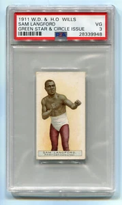 1911 W.D. & H.O. Wills Green Star & Circle Sam Langford PSA 3 HOF vintage boxing - Picture 1 of 2