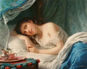 De colección Arte en el Hogar Decoración de Pared Belleza Joven Pintura al Óleo Imagen Impresa en Lienzo - Imagen 1 de 6