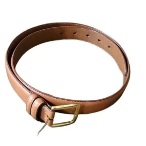 Alexander Julian Belt Tan Leather Dress Belt Gold Buckle 36 cowboy western luxur - Picture 1 of 3