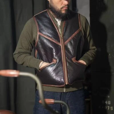 Bronson Usaaf C-3 Fleece Vest Men's Flight Jacket Sheepskin Vest All-match New - Image 1 of 4