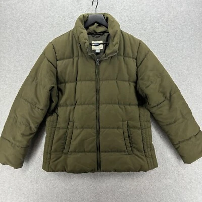 Old Navy Puffer Jacket Womens Size Large Green Long Sleeve Quilted Full Zip - Image 1 of 4