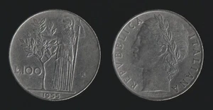 100 LIRE 1955 MINERVA - ITALIA - Picture 1 of 1