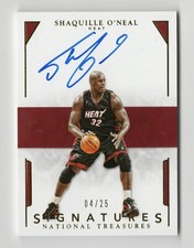 2015 16 National Treasures SHAQ SHAQUILLE O'NEAL Signed Auto Signatures Heat 25