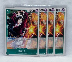 [4x] Baby 5 Playset - OP04-032 One Piece TCG Green Card NM - Picture 1 of 2