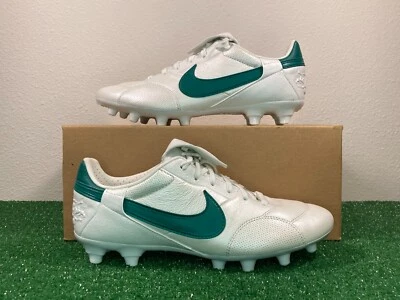7.5 Men/9 Women - Nike Premier III 3 FG Leather Pearl White Green Soccer Cleats - Image 1 of 4