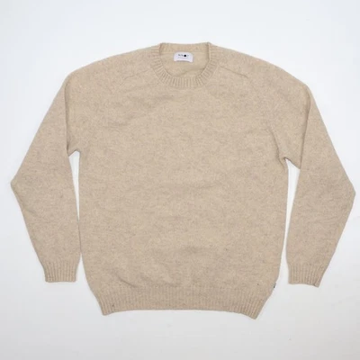 NN07 Nathan Men's Sweater Beige Size Large 100% Wool Crewneck - Image 1 of 4