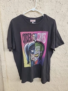 Vtg DC Comics Junk Food  Tshirt Batman / Joker Order Chaos Made In USA Med. RARE - Picture 1 of 8