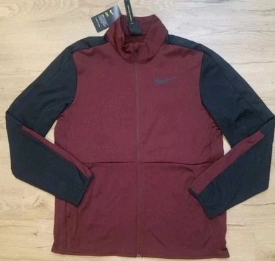 Мужская тренировочная куртка Nike Dri-FIT Epic Knit на молнии бордовая/черная размер маленький - Изображение 1 из 4