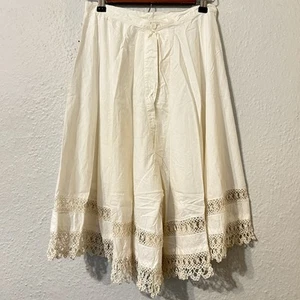 Antique Edwardian Bloomers White Cotton Underwear Crochet Lace Victorian - Picture 1 of 12