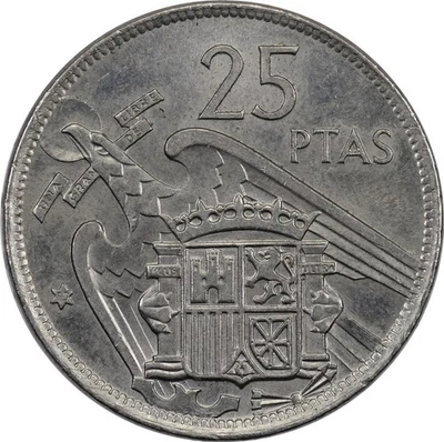Spain - 25 Pesetas - 1957 (75) - Francisco Franco - Image 1 of 2