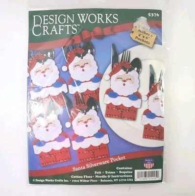 Design Works Crafts Santa Silverware Pocket Dining Table 5376 Felt Kit - Image 1 of 4