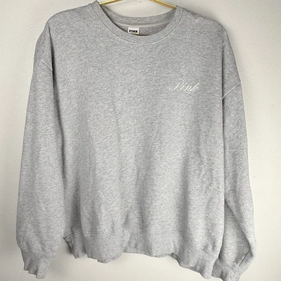 Suéter gris rosa de Victoria Secret para mujer talla grande cuello redondo motas plateadas  Foto 1 de 4