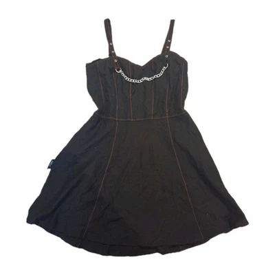 Royal Bones By Tripp Black Red Goth Chain Mini Dress Size Large New Size XL  - Image 1 of 4