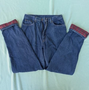 Jeans LL Bean para mujer 14 ALTOS azul denim forrado de franela doble L calce relajado - Imagen 1 de 16