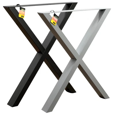 Tischbeine gekreuzt Tischkufen Metall pulverbeschichtet ink. Schrauben DIY - Bild 1 von 4