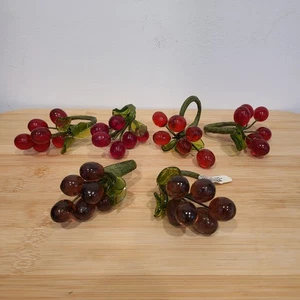 Glas Trauben Servietten Ring Halter Dekor 6er Set Williams & Sonoma Rot / Lila - Bild 1 von 7