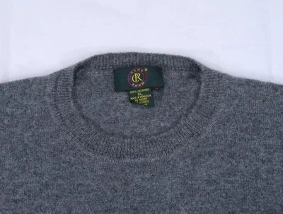 SUÉTER JERSEY CLUB ROOM MACY'S 2 CAPAS 100% CACHEMIR VINTAGE CUELLO EN V HOMBRE XL GRIS Foto 1 de 4