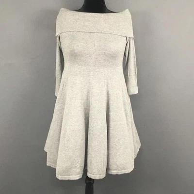 Vestido Torrid Mujer 0 Gris Hombro Descubierto Ajuste y Acampanado Suéter Tejido Manga 3/4 Foto 1 de 4