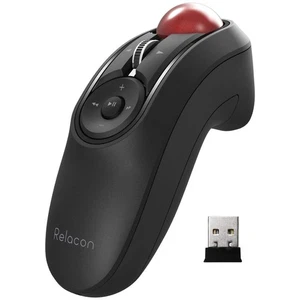 Elecom Mouse Wireless track ball handy type Relacon black M-RT1DRBK Quiet Japan - Picture 1 of 7