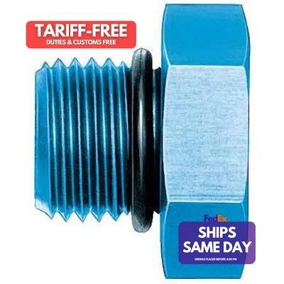 Aeroquip FCM3726, One Blue Aluminum #10 O-Ring Boss Plug Performance Racing Part - Image 1 of 4