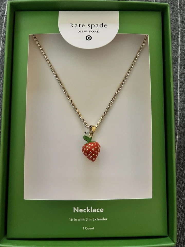 Collar Kate Spade New York X Target Oro Fresa Dije - Edición Limitada Foto 1 de 1