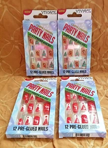 Christmas Fake Nails Press on Nails Short Square Nails Set of 4Packs - Picture 1 of 6