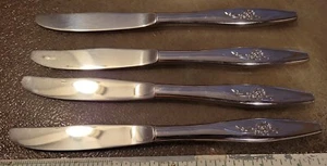  OneidaCraft Deluxe Edelstahl LASTING ROSE ~ Tisch-/Platzmesser 4er Set - Bild 1 von 2