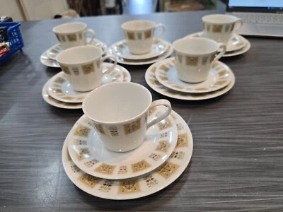 Vintage set 6 Noritake RC WHEATLEY Tea Cup Trio Sets - image 1 of 2