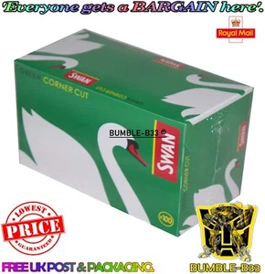 New Full Box 100 Booklets of Swan Green Corner Cut Cigarette Rolling Papers - Picture 1 of 1