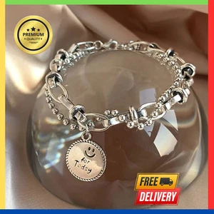 Retro Punk Geometrie 925 Sterling Silber Kette Vintage Kreativ Damen Armband - Bild 1 von 6